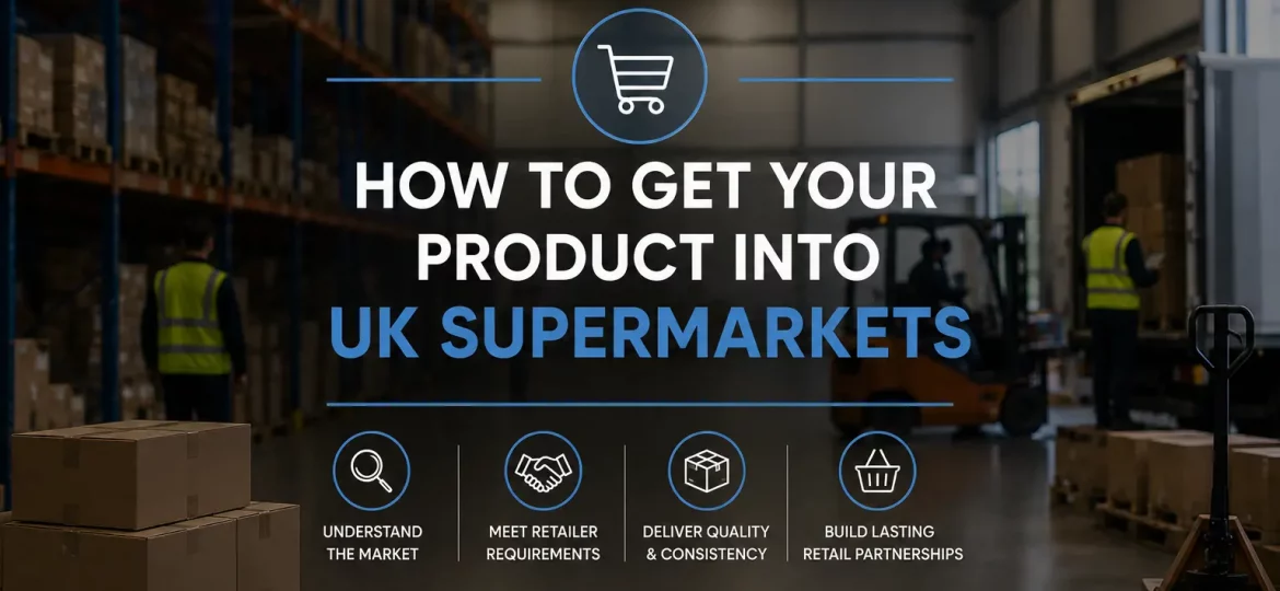 Brand products on supermarket shelves after successful retail listing