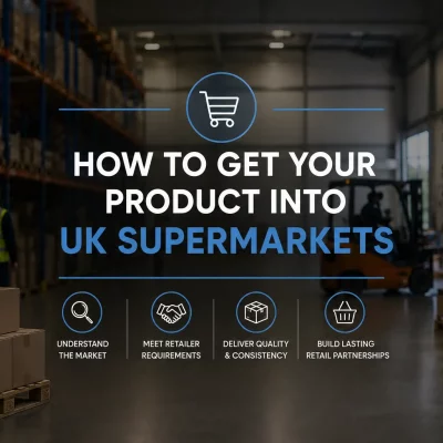 Brand products on supermarket shelves after successful retail listing