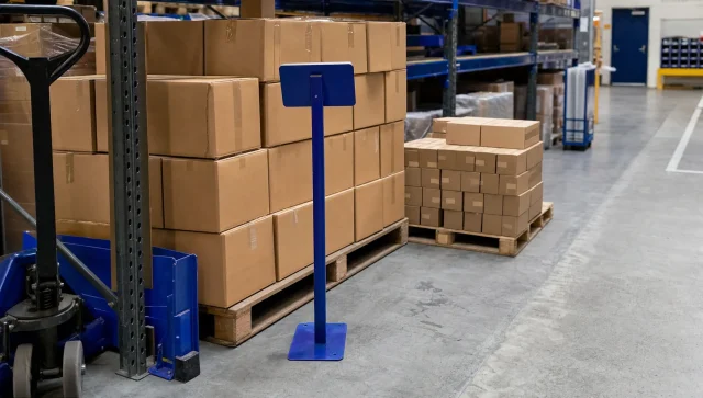 Plain cartons on pallets in a UK warehouse show shared stock for wholesale and eCommerce orders.
